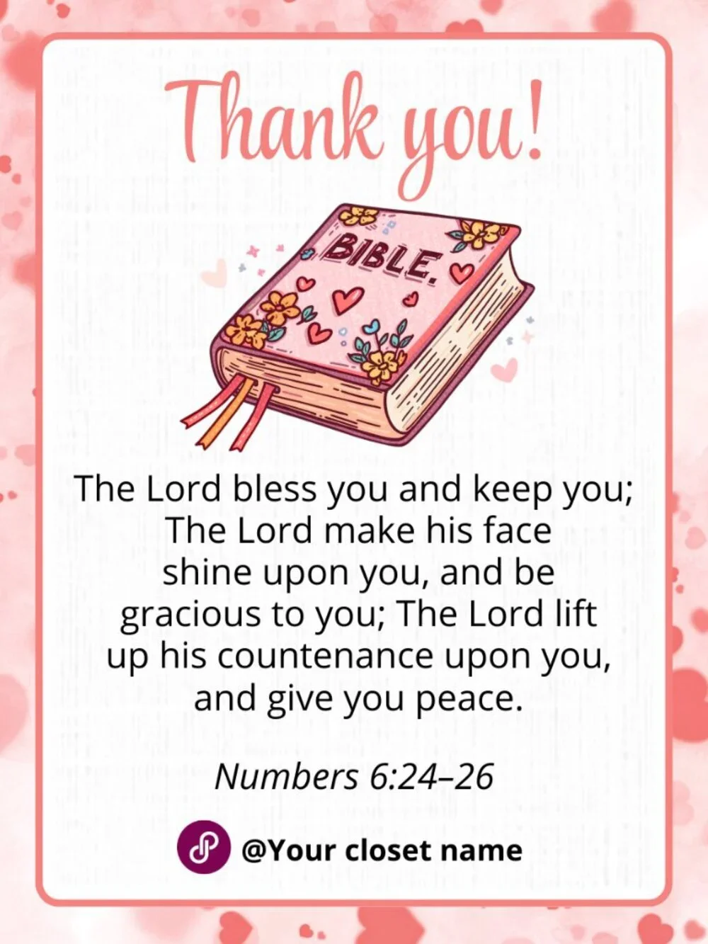 100 Personalized Biblie Thank You Cards Small Business, 4×3 in